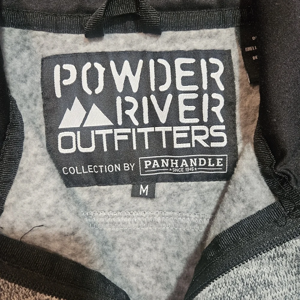 Powder River Outfitters Vest Mens Medium Gray Knit Fleece Lined Stretch - Picture 4 of 9